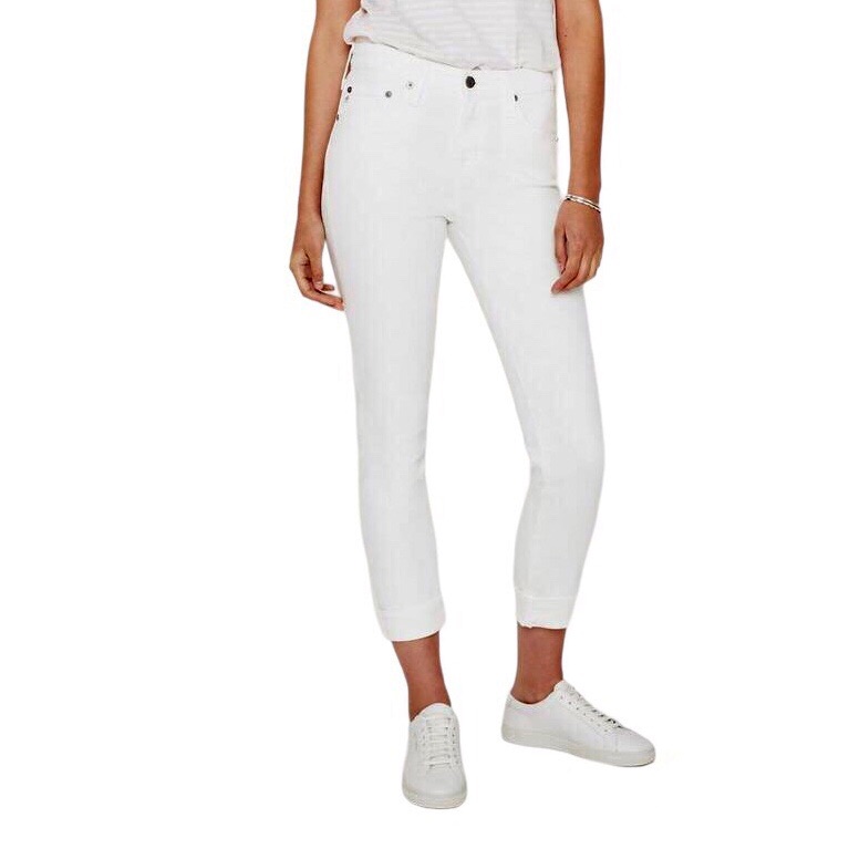 Ag Adriano Goldschmied Ex Boyfriend Jeans High Rise Slouchy Slim White Size 31